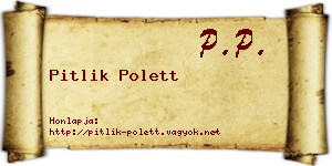 Pitlik Polett névjegykártya